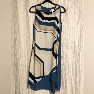 Laundry by Shelli Segal | Teal Geometric Print Sleeveless Dress - US 8